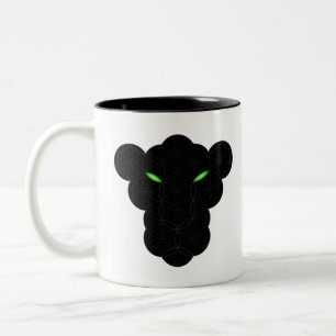Caneca De Café Em Dois Tons A Pantera Negra Da Vida - Animais Sagrados 01.
