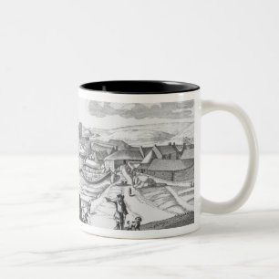 Caneca De Café Em Dois Tons A perspectiva do castelo esterlino