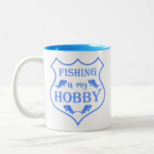 Caneca De Café Em Dois Tons A pesca é a minha citação do escudo hobby na crist