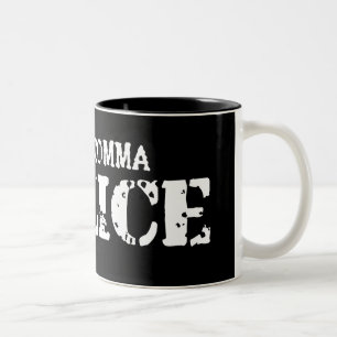 Caneca De Café Em Dois Tons A polícia da vírgula agride
