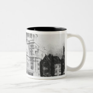 Caneca De Café Em Dois Tons A primeira igreja do cristo, cientista em Boston