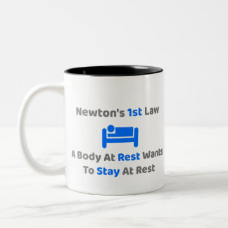 Caneca De Café Em Dois Tons A Primeira Lei Mug de Newton