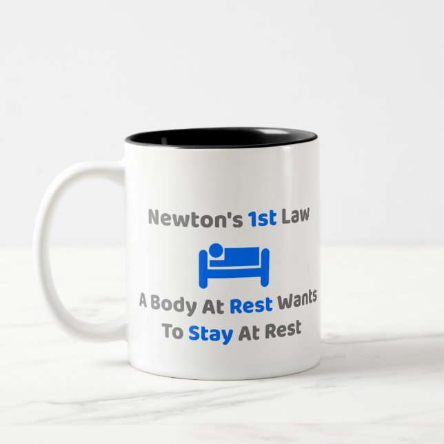 Caneca De Café Em Dois Tons A Primeira Lei Mug de Newton (Esquerda)