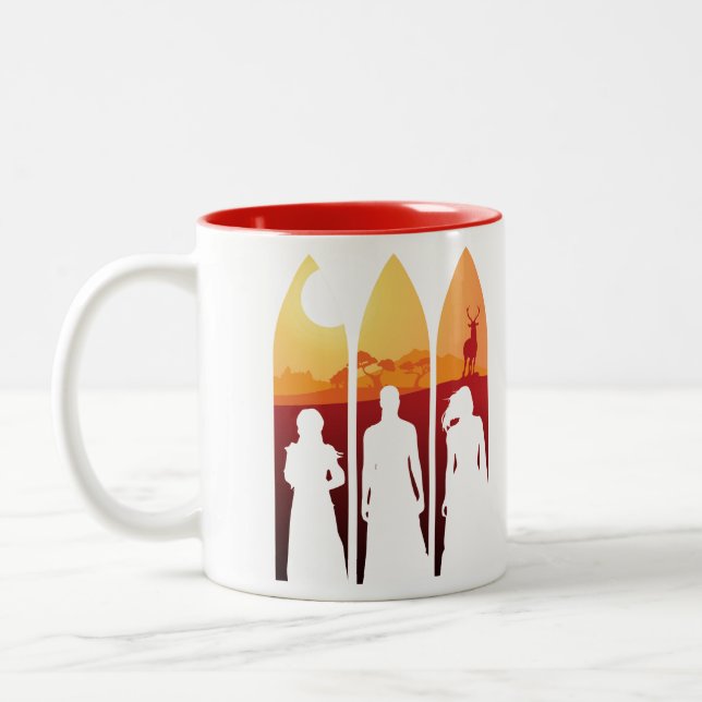 Caneca De Café Em Dois Tons A procura - confie os destinos/colheita (Esquerda)