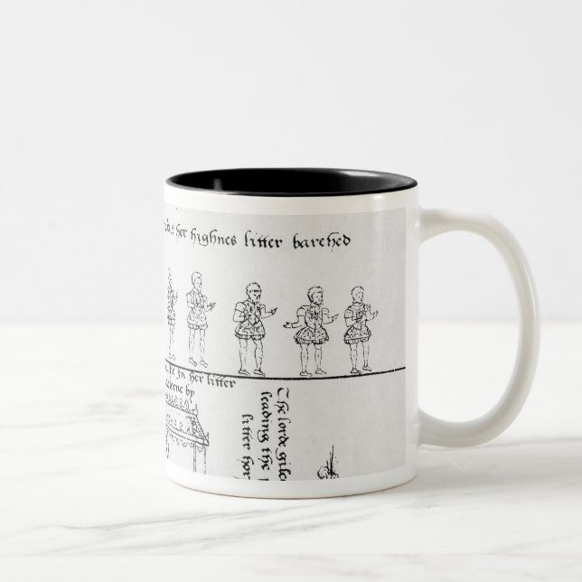 Caneca De Café Em Dois Tons A rainha em sua maca (Direita)