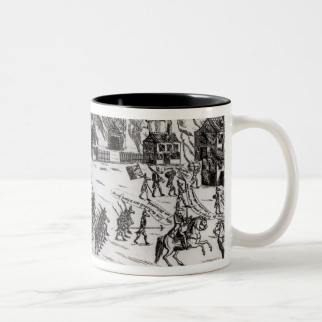 Caneca De Café Em Dois Tons A retirada, publicada 1775 (Direita)