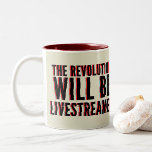 Caneca De Café Em Dois Tons A Revolução Será Transmitida Ao Vivo