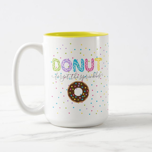 Caneca De Café Em Dois Tons A rosquinha esquece que polvilha (Esquerda)