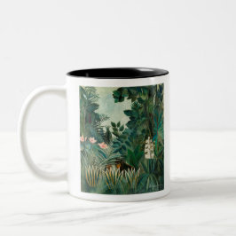 Caneca De Café Em Dois Tons A Selva Equatorial (1909) por Henri Rousseau.