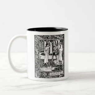 Caneca De Café Em Dois Tons A senhora do lago, por Aubrey Beardsley- HD
