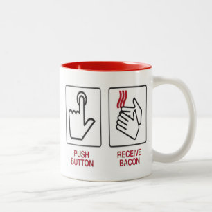 Caneca De Café Em Dois Tons A tecla recebe o bacon