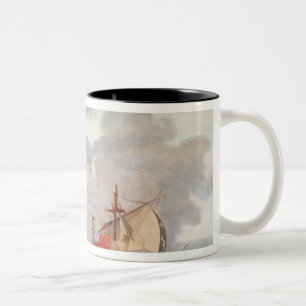 Caneca De Café Em Dois Tons A tomada da embarcação inglesa 'o Java