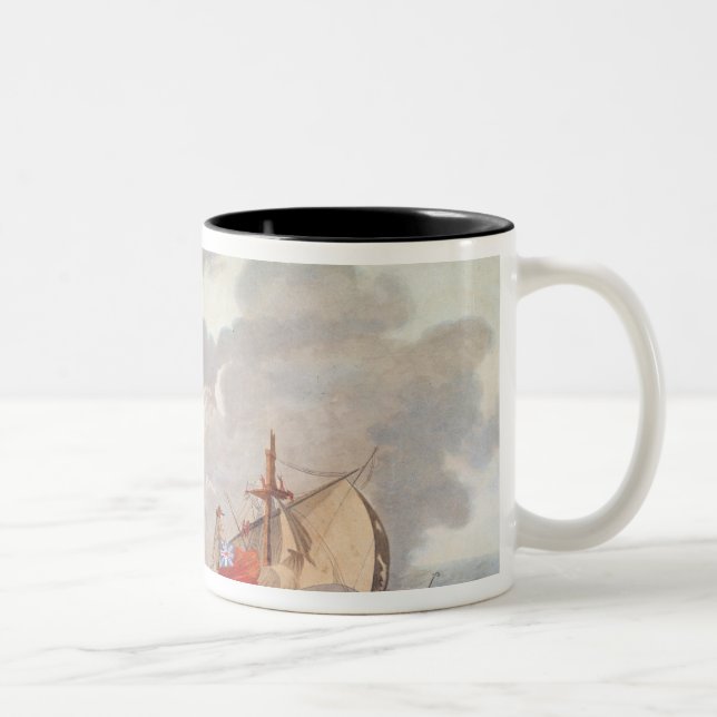 Caneca De Café Em Dois Tons A tomada da embarcação inglesa 'o Java (Direita)
