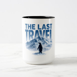 Caneca De Café Em Dois Tons A Última Aventura de Viagem Pinguim Montanha Nevad