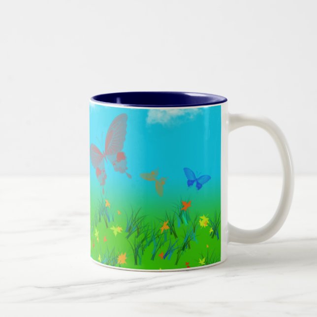 Caneca De Café Em Dois Tons A valsa das borboletas (Direita)