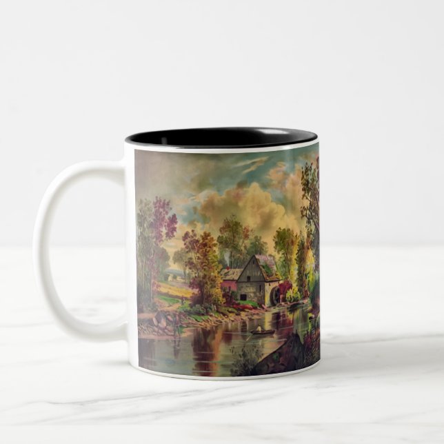 Caneca De Café Em Dois Tons A Velha Corrente de Mill (Esquerda)