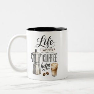 Caneca De Café Em Dois Tons A Vida Acontece Café Ajuda