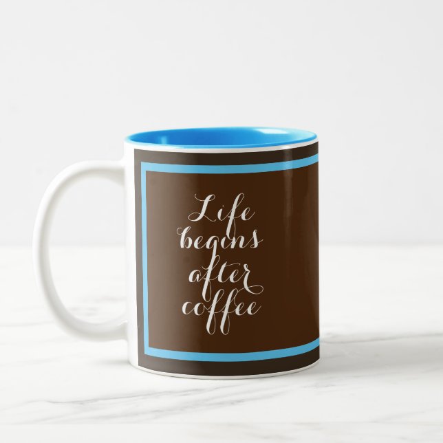 Caneca De Café Em Dois Tons A vida começa depois do café (Esquerda)