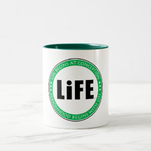 Caneca De Café Em Dois Tons A Vida Começa Na Concepção