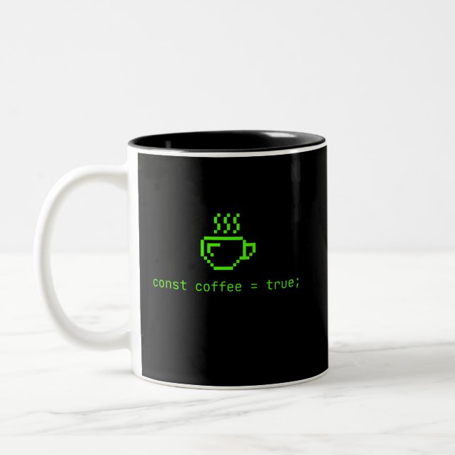 Caneca De Café Em Dois Tons A vida de código e café é boa (Esquerda)