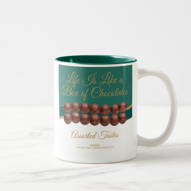Caneca De Café Em Dois Tons A Vida é Como uma Caixa de Chocolates (Direita)