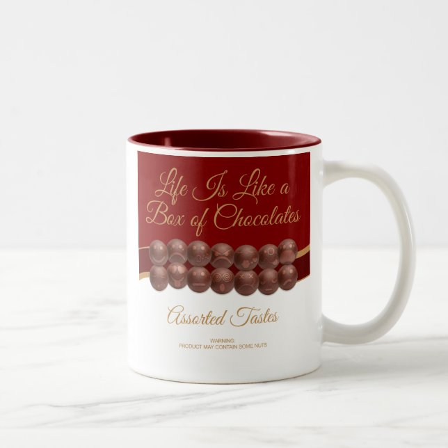 Caneca De Café Em Dois Tons A Vida é Como uma Caixa de Chocolates (Direita)