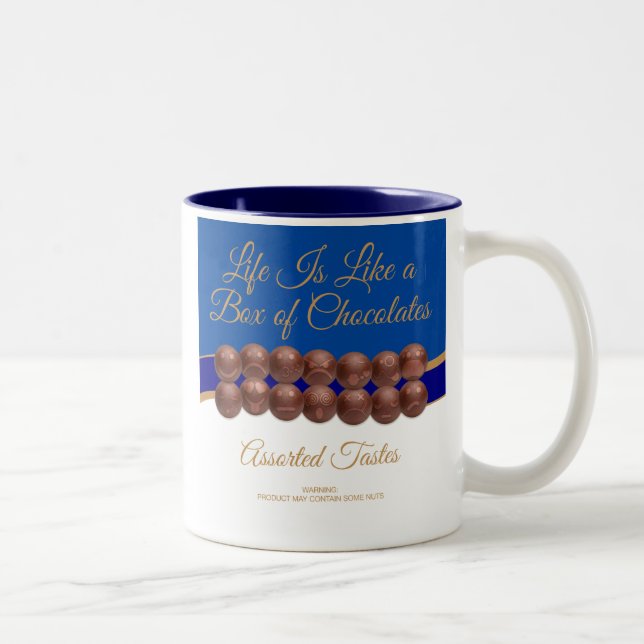 Caneca De Café Em Dois Tons A Vida é Como Uma Caixa de Chocolates (Direita)