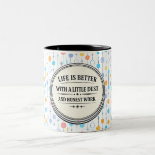 CANECA DE CAFÉ EM DOIS TONS A VIDA É MELHOR COM UM POUCO DE POEIRA 🪶 
