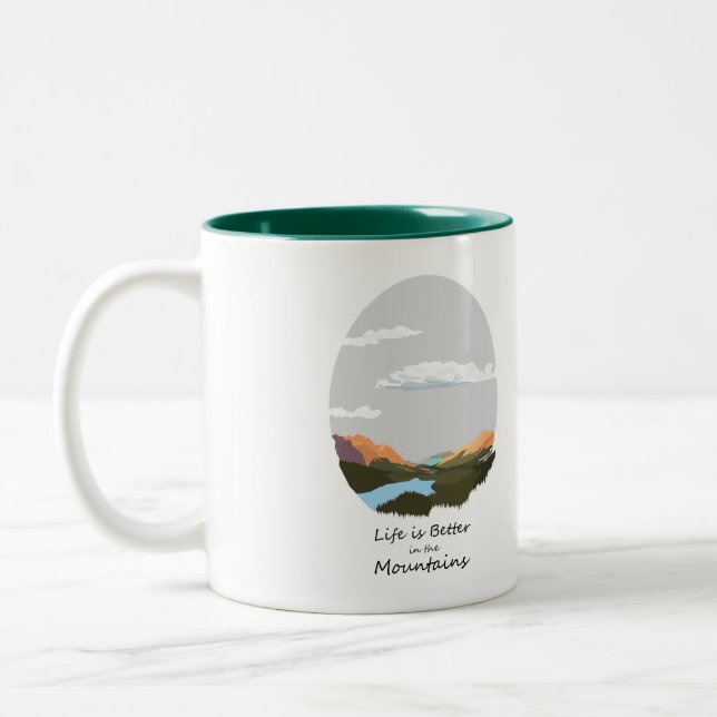 Caneca De Café Em Dois Tons A vida é melhor na montanha (Esquerda)