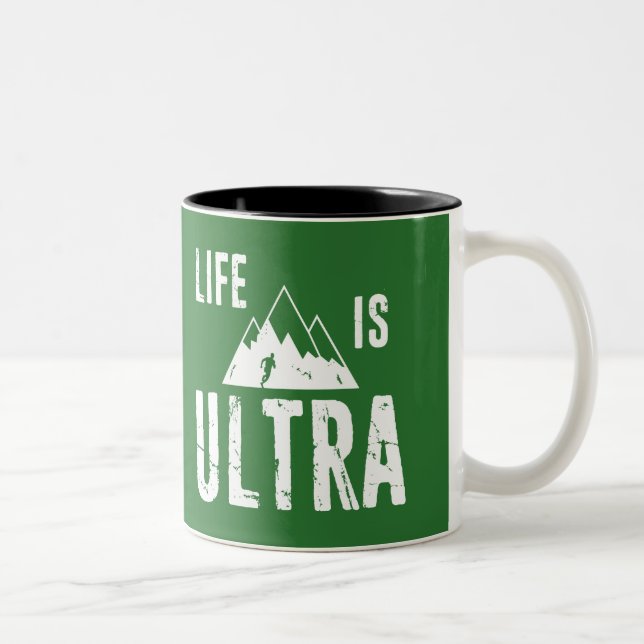Caneca De Café Em Dois Tons A vida é ultra Running (Direita)