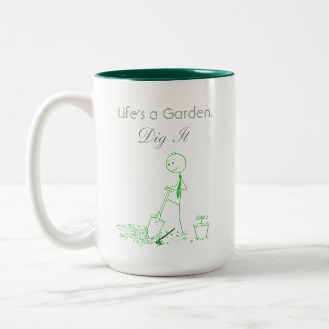 Caneca De Café Em Dois Tons A Vida é um Jardim (Esquerda)