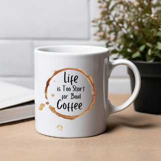 Caneca De Café Em Dois Tons A Vida Moderna Castanha É Muito Curta Para A Má Ca