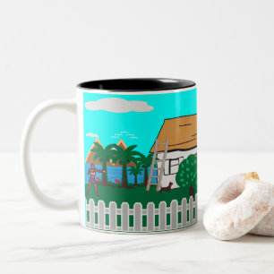 Caneca De Café Em Dois Tons A Vida Na Praia