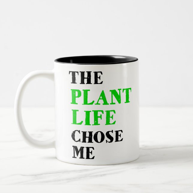 Caneca De Café Em Dois Tons a vida vegetal me escolheu (Esquerda)