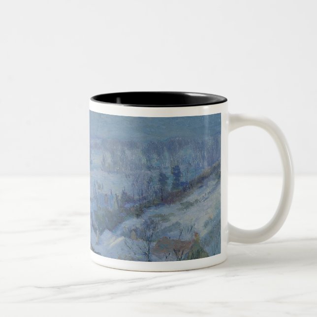 Caneca De Café Em Dois Tons A vila de Herblay sob a neve, 1895 (Direita)