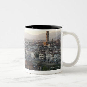 Caneca De Café Em Dois Tons a vista de Florença de negligencia da exibição 