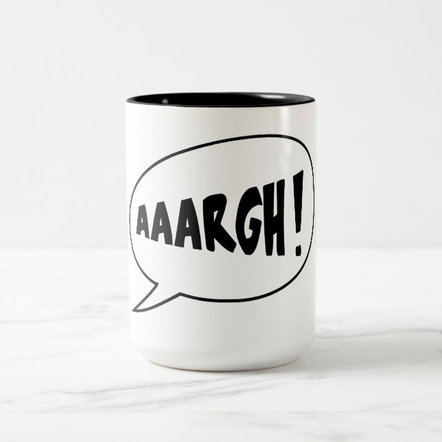 Caneca De Café Em Dois Tons AAARGH Mug (Centro)