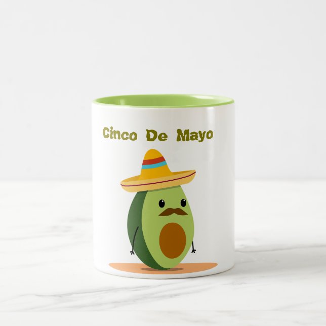 Caneca De Café Em Dois Tons Abacate Cinco De Mayo (Centro)