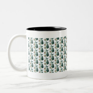 Caneca De Café Em Dois Tons abacates de aquarela