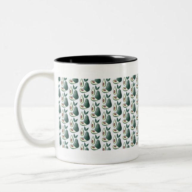 Caneca De Café Em Dois Tons abacates de aquarela (Esquerda)