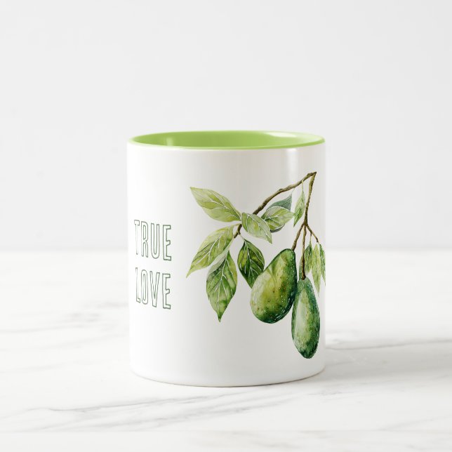 Caneca De Café Em Dois Tons Abacates do Amor Verdadeiro (Centro)