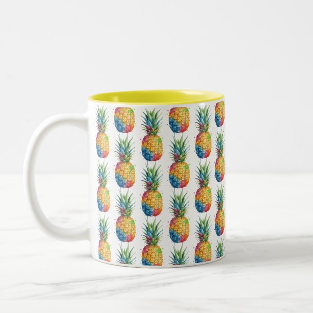 Caneca De Café Em Dois Tons Abacaxi (Esquerda)