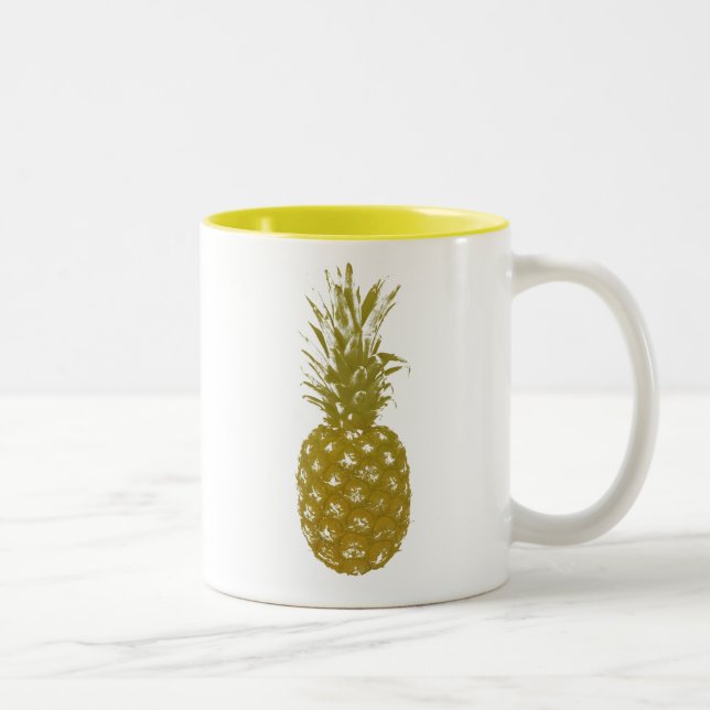 Caneca De Café Em Dois Tons Abacaxi Café Mug (Direita)