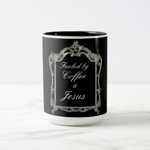 Caneca De Café Em Dois Tons Abastecido pelo café e pelo Jesus