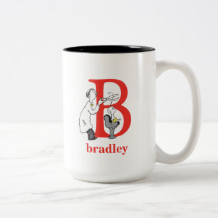 Caneca De Café Em Dois Tons ABC do Dr. Seuss: Letra B - Vermelho Adicione Se