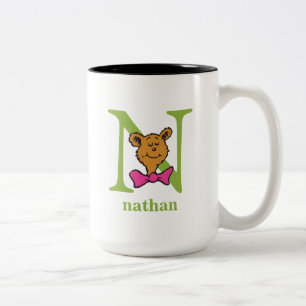 Caneca De Café Em Dois Tons ABC do Dr. Seuss: Letra N - Verde Adicione seu n