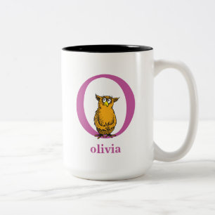 Caneca De Café Em Dois Tons ABC do Dr. Seuss: Letra O - Roxo   Adicione seu no