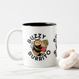 Caneca De Café Em Dois Tons Abeiaha Buzzy Burrito Engraçada
