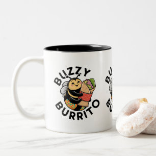 Caneca De Café Em Dois Tons Abeiaha Buzzy Burrito Engraçada
