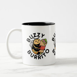 Caneca De Café Em Dois Tons Abeiaha Buzzy Burrito Engraçada